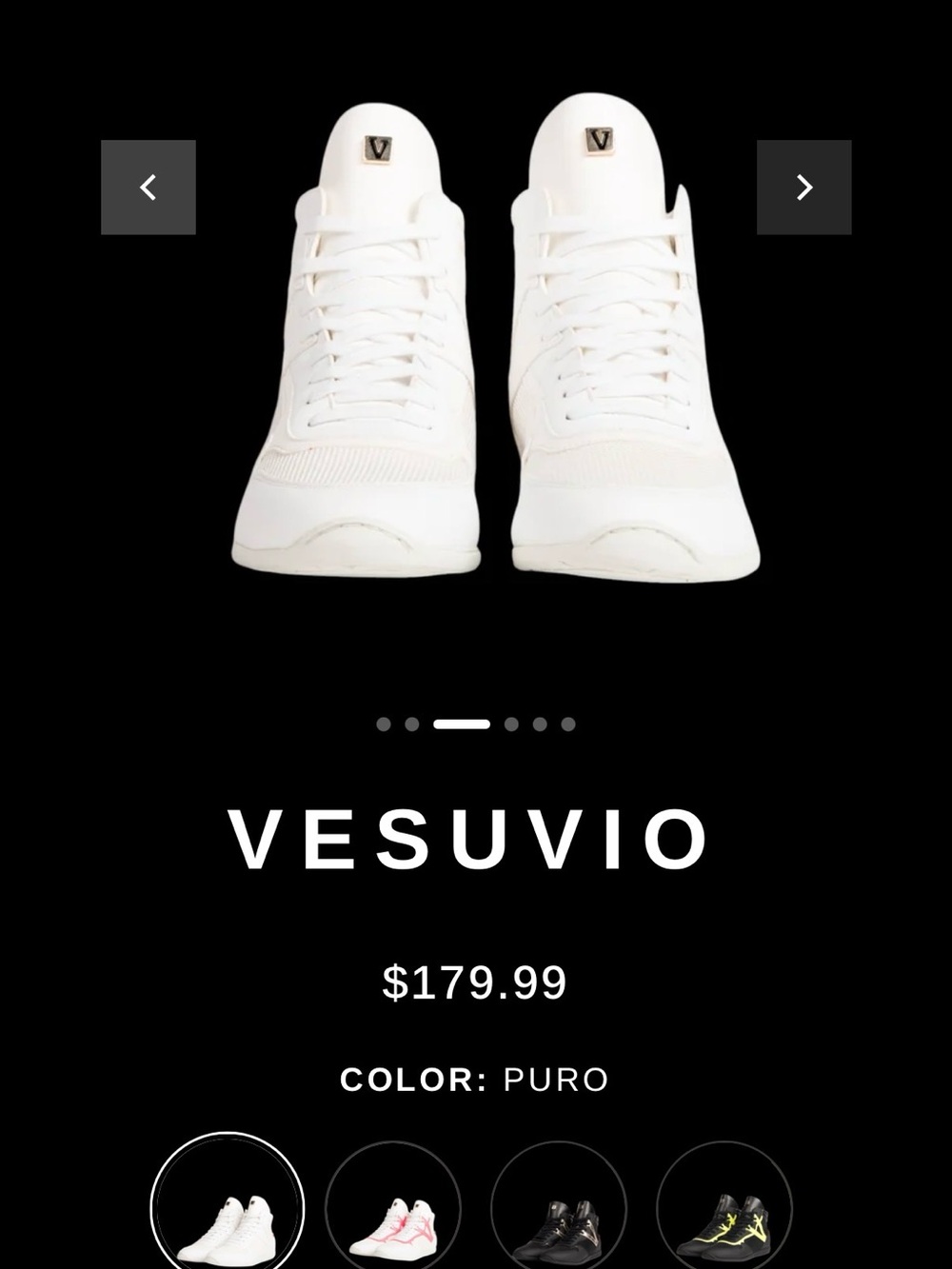 Vesuvio Men's Puro White Low-Top Boxing Sneakers
